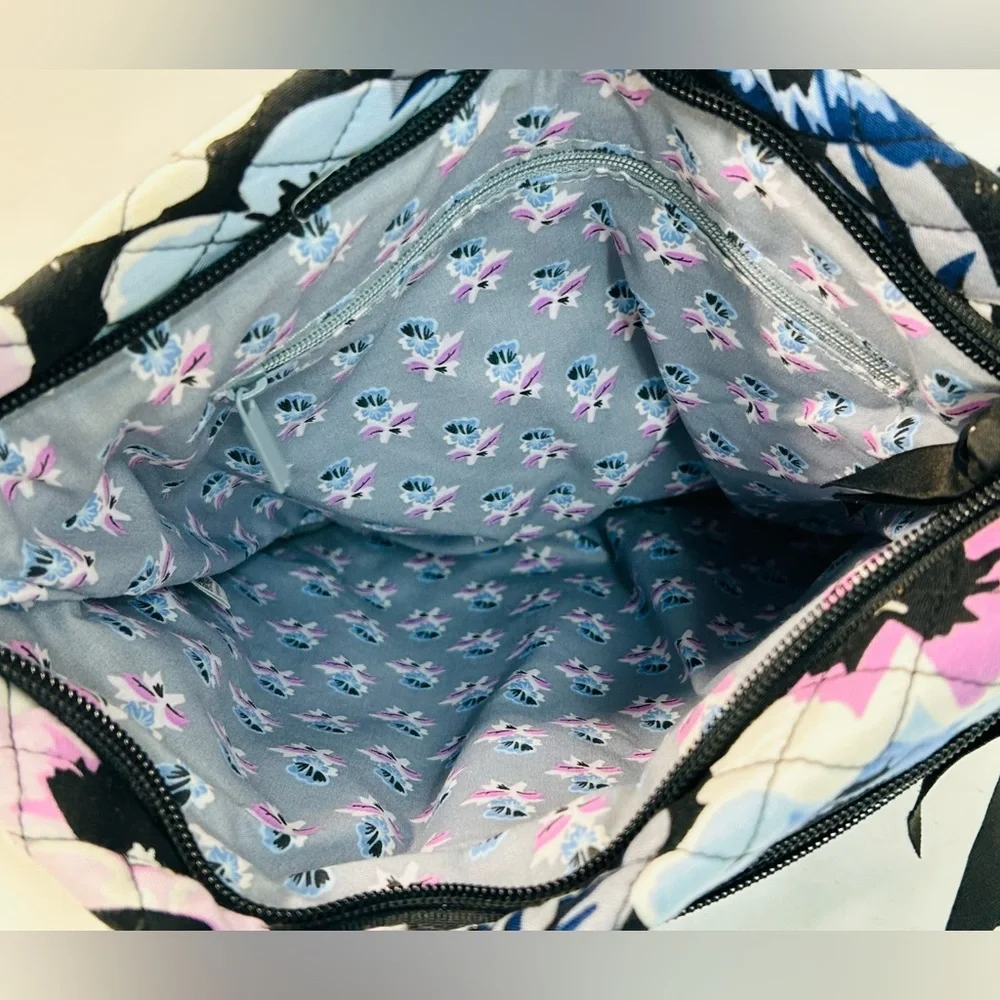 Vera Bradley Triple Zip Hipster Crossbody in Plum Pansies - Picture 6 of 12